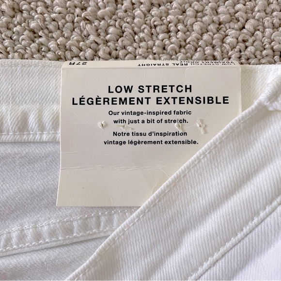 GAP 1969 Low Stretch Real Straight White Jeans, 27R - Picture 8 of 10